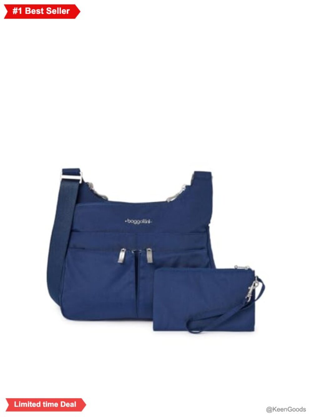 Baggallini Crossbody Travel Bag Lightweight Water-resistant Nylon Purse